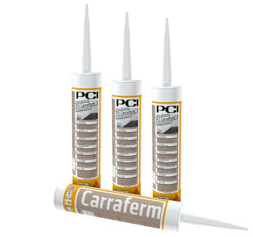 PCI Carraferm 310 ml Transparent Silikon-Dichtstoff für Naturstein Marmor Granit Travertin Wand Boden innen außen Fugenabdichtung witterungsbeständig dauerelastisch