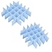Haihaz 16 Piezas Separadores de Cajones，Divisores de Cajones de Rejilla Ajustables,Plástico Divisores de Cajones,aparador,accesorios para ropa interior,herramientas de almacenamiento(azul)