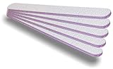 5 Lime professionali da unghie, diritte, 100/180, zebrate, Made in Germany