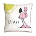 Nici Flamingo 41943 Coussin en Coton Relax 37 x 37 cm