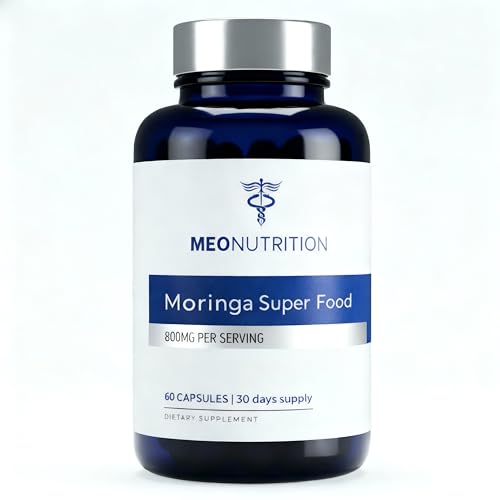 Meo Nutrition Moringa Capsules 800mg - Pure Horseradish Tree Leaf Superfood Supplement for Healthy Energy, Sleep & Joint Support - Made in USA, Vegan, Non-GMO - 60 Veggie Capsules