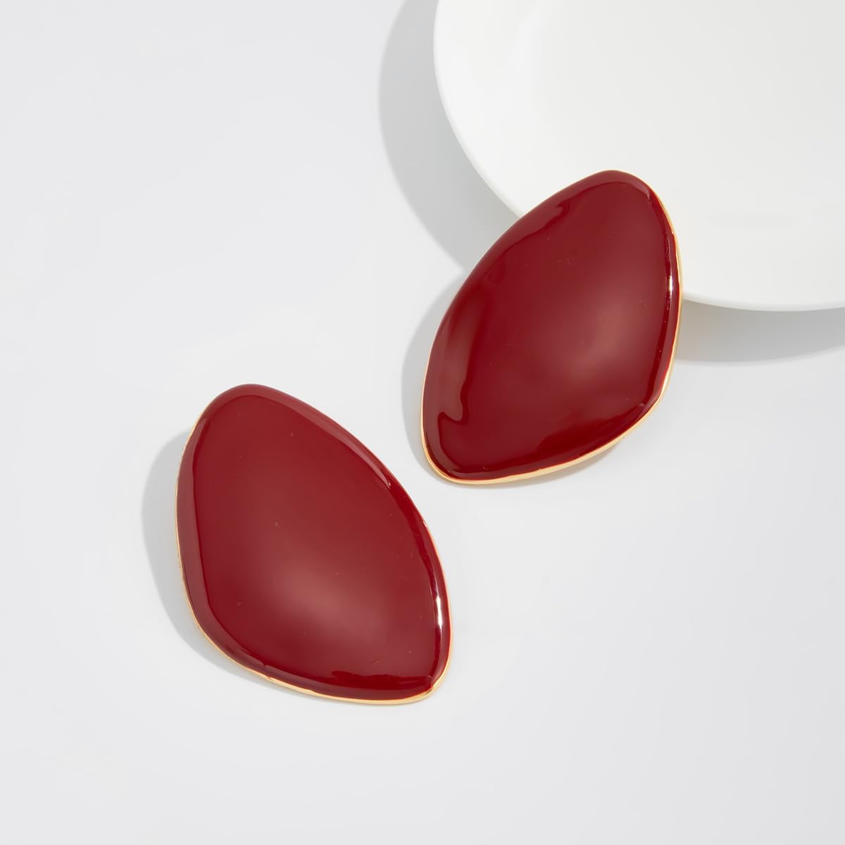 Chunky Statement Earrings for Women Red Resin Earring Irregular Geometric Drop Earring Oval Round Pebble Shape Earrings Fashion Jewelry Accessary - Image 6