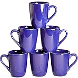 superyes Large Ceramic Mugs-Set of 6, 16oz(500ml) Barrel Tulip Shape for Cappuccino Latte, Cocoa, Ea