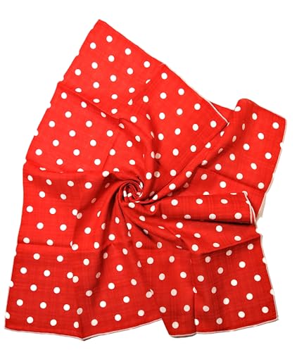Shanlin Unisex Floral Cotton Bandanas 22x22 (Polka Dots Red)