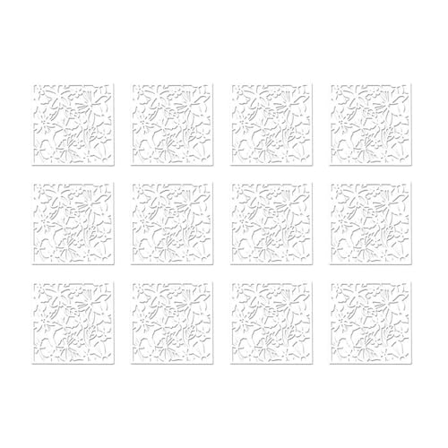 12 Paneles divisores Colgantes con diseño Calado Tallado, para Sala de Estar y Dormitorio (Blanco)