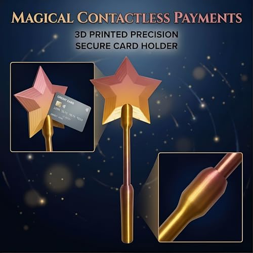 Yizemay Kreditkarten Zauber-stab, Zauberstab ec Karte, Zahlungsstab Bezahl Zaubersta-b 3D Gedruckter Wand Zum Bezahlen 3D Print Bezahl Zauberstäbe Lustige Cardholder Kreditkartenhalter
