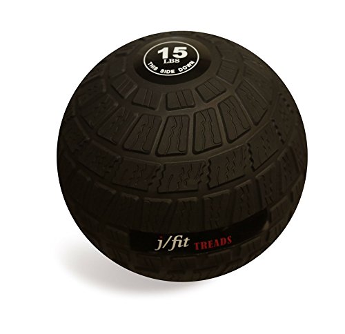 j/fit Dead Weight Slam Ball - Classic or Treads Option, Strength & Conditioning Cross Training WODs, Plyometric & Core Training, Squats, Lunges, Wall Exercises (10, 15, 20, 25, 30, 35, 40, 45 & 50lbs)