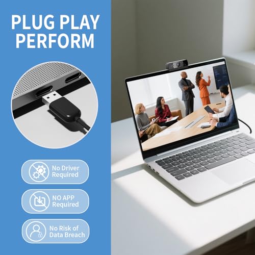 Image of 4K Webcam with Microphone, 24MP Ultra HD Web Cam for Desktop Computer, Streaming Camera for PC with Auto Light Correction & Wide Angle, Plug and Play USB Computer Camera for Laptop /Mac /Zoom /Teams