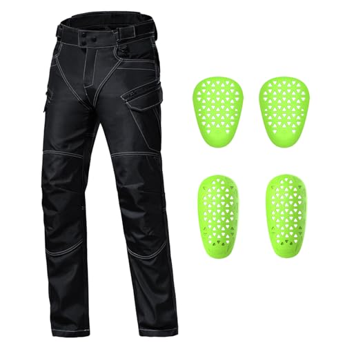 Dual Sport Motorcycle Pants with Next-Gen CE Level 2 Armor & 1200D Reinforced Knees | Water-Resistant Black