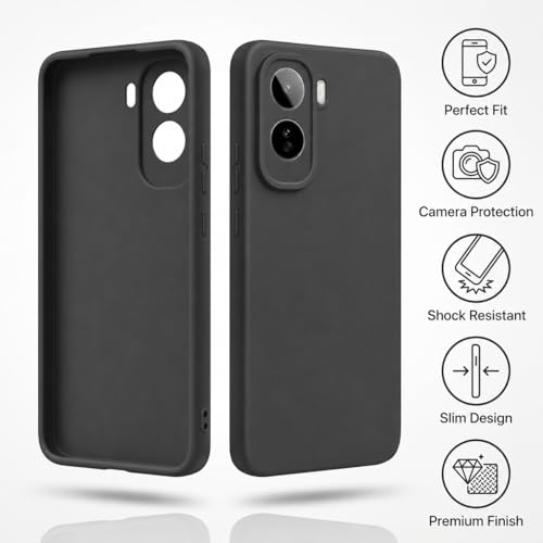 Image of FIRST MART Matte Silicone Back Cover for Vivo T5 Pro - Black