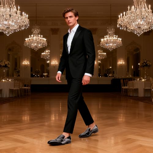 Image of JITAI Mens Velvet Loafers Dress Shoes Loafers for Men Tuxedo Suit Shoes