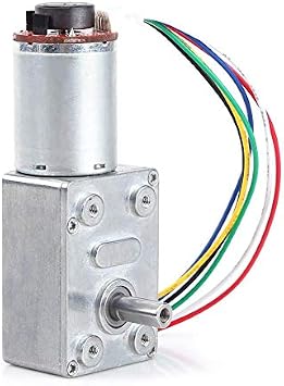 12V DC Motor DC 12V High Worm Geared Motor Reduction Motor with Encoder Srong Self-Locking30RPM