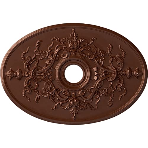 Ekena Millwork CM21X30ALCPS Alexa Ceiling Medallion, 30-3/4 x 21/14 x 3-7/8 x 1-5/8, Copper Penny