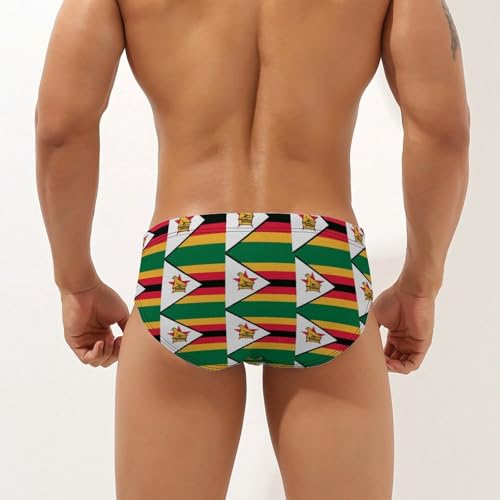 Zimbabwe Flag Mens Swim Briefs Sexy Bikini Swimwear Bathing Suits Trunks2