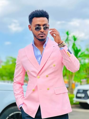 Mens Double Breasted Suit for Wedding 2 Piece Slim Fit Mens Suit V Neck Tuxedo Suits for Dinner Party Black4