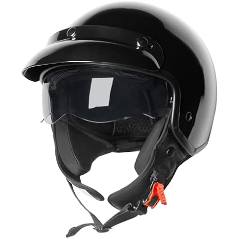 Zorax ZOR-605 Gloss Black Open Face Helmet Cover