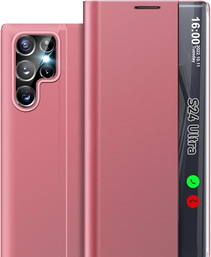 Coque Samsung S24 Ultra rose rigide avec béquille intégrée