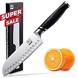 zayiko NAMI Santokumesser 30,5 cm Länge mit 17cm Klinge aus deutschem Edelstahl und ergonomischen Griff aus ABS, Vielseitiges Profi- Küchenmesser, Edelstahl Santoku Kochmesser, scharfes Kochmesser
