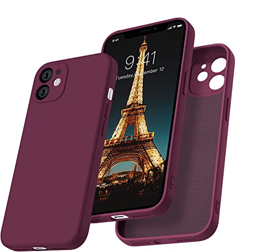 Image of DIZORO Liquid Silicone Case Compatible with iPhone 11 6.1 inch(2019), Gel Rubber Full Body Protection Cover Case Drop Protection Case (Square-Wine RED)