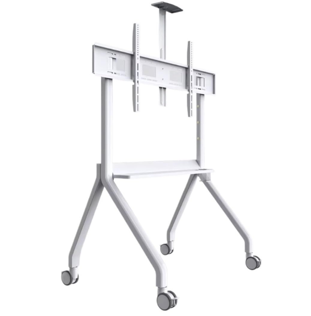 TABOJS TV Ajustable con Ruedas y estanteSoporte de Suelo con Ruedas para televisores, Ideal para Pantallas Grandes, Eventos en casa, Oficina, Soporte para TV móvil con Almacenamiento