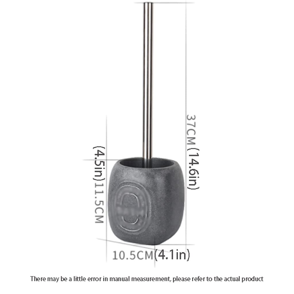 Spazzolone Pennello e Supporto for Toilette for Pavimenti in Piedi, Spazzola for Tazza da Bagno con Manico Lungo Acciaio Inox, Lavagna in Ceramica Rotonda Forniture per la Pulizia