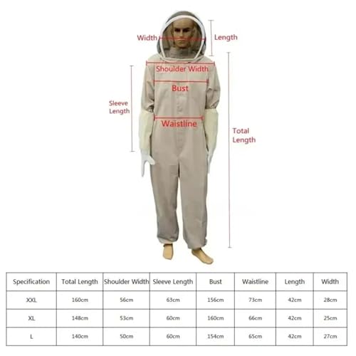 Traje de apicultor anticaídas de abejas con sombrero protector talla L 3