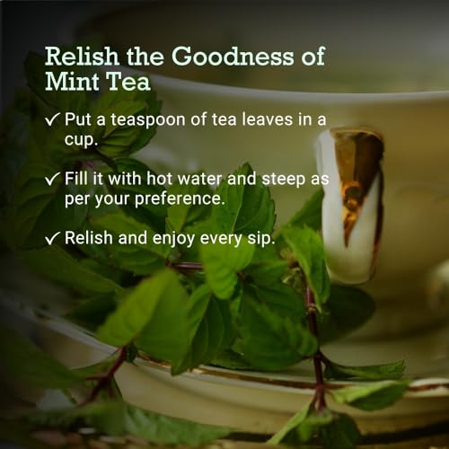 Image of First Bud Organics Mint Tea - 100gm | Refreshing, Soothing Herbal Blend | Pure Peppermint Leaves, Caffeine-Free | Digestive Health and Relaxation