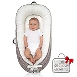 Baby Lounger | Organic Cotton Infant Support Cushion | Reversible, Adjustable & Portable Floor Lounger | Soft, Breathable, Washable Cover