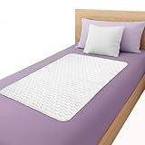 Pukalia® Bettunterlagen für Erwachsene, 135 x 90 cm, wendbar, 2-in-1, 90 cm und 135 cm, wiederverwendbar, super saugfähig, waschbar mit 4 Schichten, wasserdicht, für Babys und Erwachsene, Bettschutz.