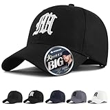 [Andeor] キャップ メンズ 大きいサイズ 帽子 【特大60-68cm・UPF50+測定済み・2重型崩れにくい】 キャップメンズ 深め 紫外線対策 メッシュ 刺繍 シンプル おしゃれ 野球帽 調整可能 ゴルフ アウトドア 男女兼用 四季 3タイプ展開 (JP, 数字サイズ, 60.0 cm, 68.0 cm, ブラック-ホワイトロゴ)