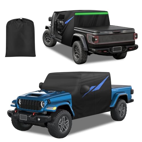 Cartist Car Cover for Jeep Gladiator JT 2020-2025 2026, All Weather Waterproof Car Covers for Gladiato Accessories, with Zipper & Reflective Safety Strips