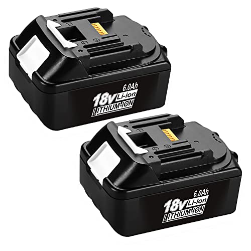 2 Stück BL1860 18V 6.0Ah Li-ion Ersatzakku für Makita 18V Akku, Kompatibel mit 18V BL1850B BL1850 BL1860B BL1860 BL1840B BL1840 BL1830 BL1835 BL18444 5 1944. 204-5 LXT-400 Serie Akku-Elektrowerkzeuge Cover