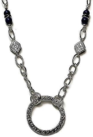 SpeclaceLanyard Necklace with Lobster Clasp Loop Keys Id Name Tag Holder Beaded Jewelry Navy Blue Gift Mom