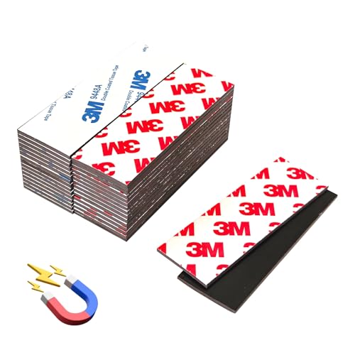 CHUNNIAO A+B Matched Magnetic Strips with Adhesive 2\"x1\"x0.04\" (Pre-Cutting 96 Pcs),Adhesive Magnet to Magnets Stick Face to Face,Great for Bookmarks Craft
