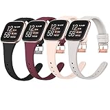 Tobfit Watch Bands Compatible with Fitbit Versa 2, Silicone Slim Straps Wristbands Replacement for Fitbit Versa 2 / Versa/Versa Lite/SE Women Men, Small (Black/Wine Red/Pink Sand/Starlight)