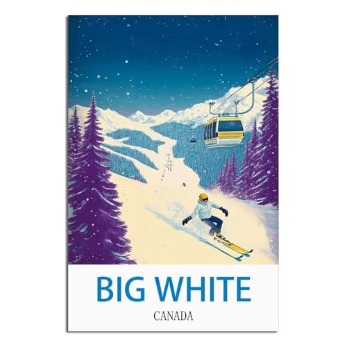 Impression sur toile grand format décor blanc style vintage Canada 50x75
