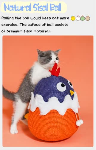 JOPOY Poste de arranhar para gatos, arranhador de gato alto com bola de corda de sisal, arranhador v