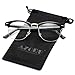 AZorb Fake Glasses Semi-Rimless Frame Horn Rimmed Clear Lens Eyewear