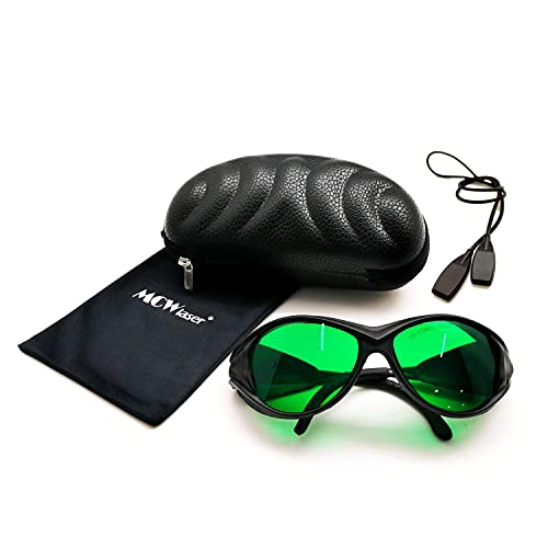 MCWlaser laser safety glasses 190-470nm & 610-760nm for UV Light, Blue, Ruby Red, Green, Picosecond Laser 405nm, 445nm, 450nm, 635nm, 650nm, 694nm, 755nm Style 2