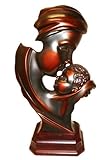 Mother with Baby Statue in Cherry Wood Finish