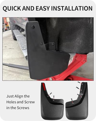 Image of Heavy Duty Mud Flaps for Trucks - 4PC No-Drill Splash Guards Compatible with 2014-2018 Chevy Silverado 1500 & 2015-2018 Silverado 2500HD /3500HD, Front & Rear Mud Guards