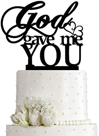 God Gave Me You Wedding Cake Topper party decoration (Black)