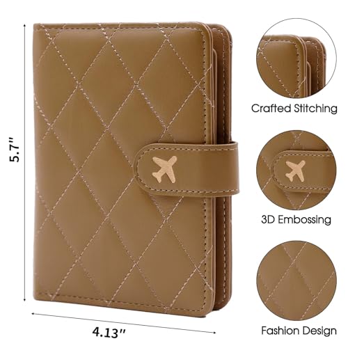 Image of Melsbrinna Rfid Passport Holder for Travel women /Men, Cute Passport Wallet Rfid Blocking Card Slots, Rfid Passport Cover /CaseTravel Wallet, Passport Book Holder (1, LG KHAKI)