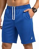 NY Threads Men's Athletic Shorts Quick Dry Loose-Fit Lightweight Running Workout Gym Shorts with Pockets, Large, Royal Blue