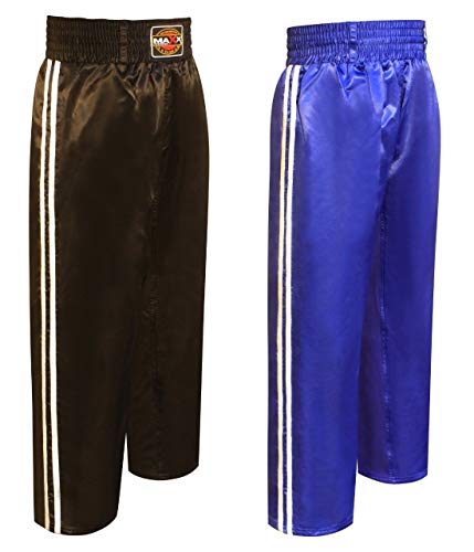 Maxx Pro Kickboxing Trouser Mix Martial Arts Clothing Training Satin Traditional (Black, M (30-32 waist))