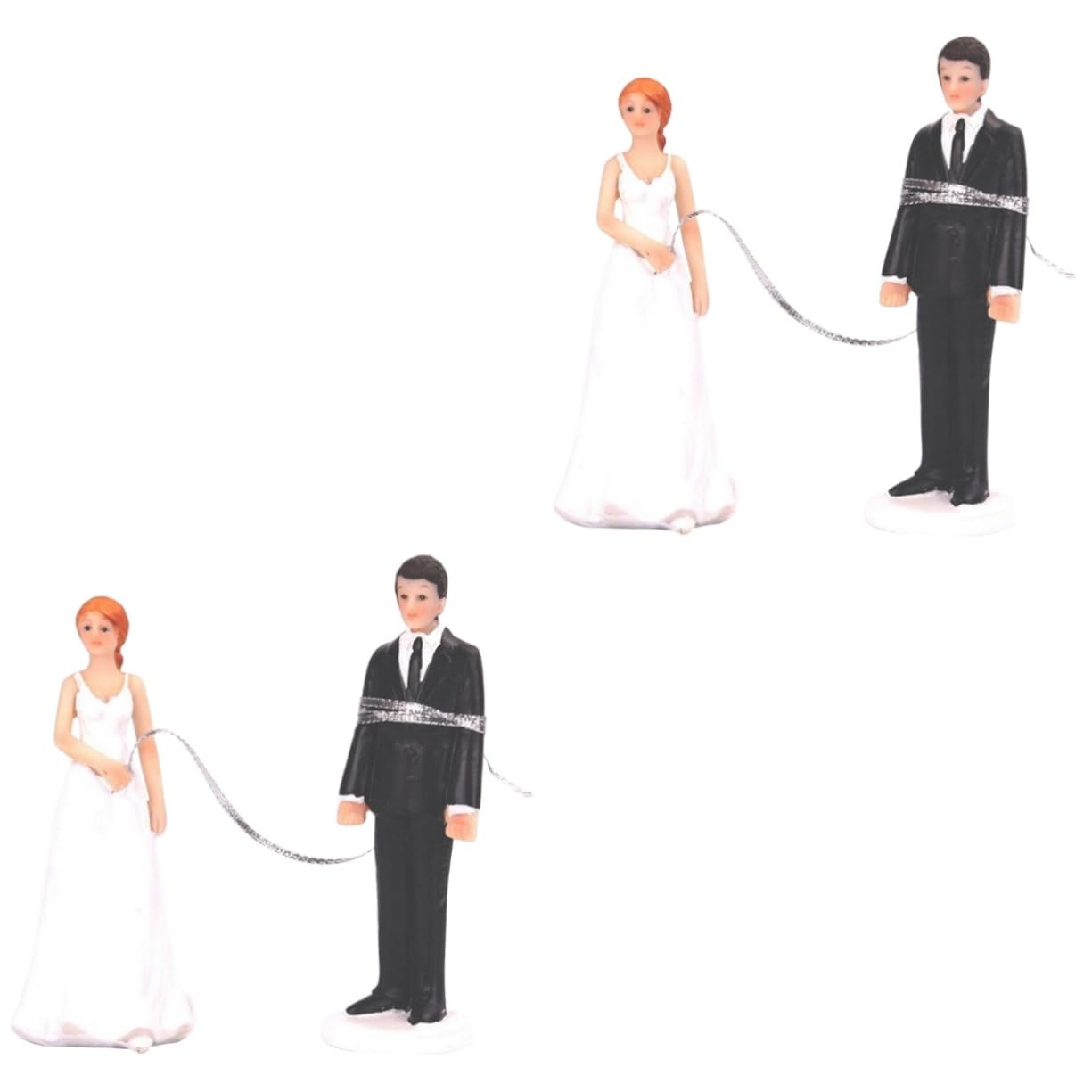 Abaodam 2pièces Figurine De Gâteau De Mariage Élégante Résine Couple Mariés Décoration Romantique pour Gâteau De Mariage Souvenir Intime pour Invités Et Célébrations