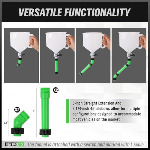 SWANLAKE No-Spill Coolant Funnel Kit,Spill Proof Radiator Funnel Bleeder with Adapters.Universal Fitment15Pcs. - Image 2