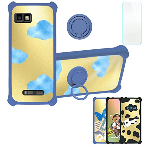 Aroepurt Coque pour Motorola Defy Coque Compatible avec Motorola Defy Coque Étui [avec Trempé 9H Protection D'écran] Case Support de Bague PC + Silicone DJL-LSY