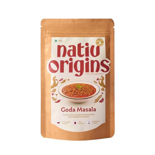 Image of NativOrigins Goda Masala Powder | Slow-Roasted & Traditionally Pounded | 17 Whole Spices | For Maharashtrian Amti, Varan & Vangi Bhaat | No Additives | 100g