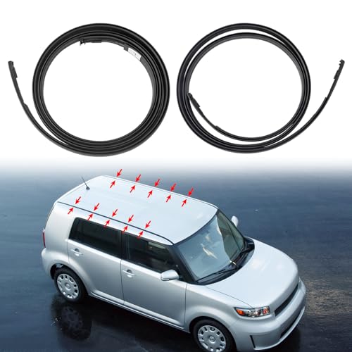 Dtomi Roof Molding Drip Side Finish Stripe Driver Right Left Side Drop Weatherstrip Compatible with Scion Vehicle XB 2008 2009 2010 2011 2012 2013 2014 2015 Replaces# 75556-12171 75555-12161 (2PCS)